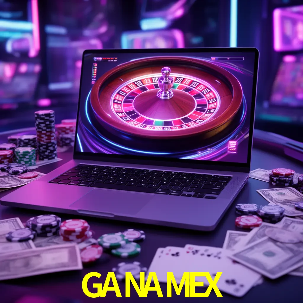 Centro móvil GANAMEX con casino, cajero, bonos, app y acceso de cuenta para México